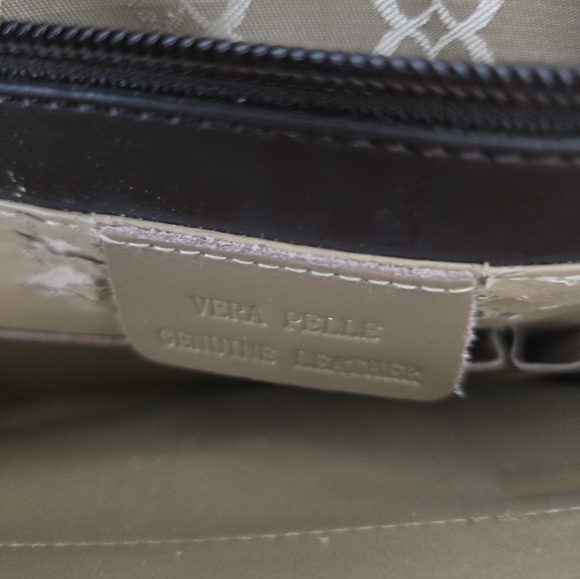 Amoda Vera Pelle leather briefcase/ laptop bag tan 16 in. x 11 in. see pics - Picture 8 of 8